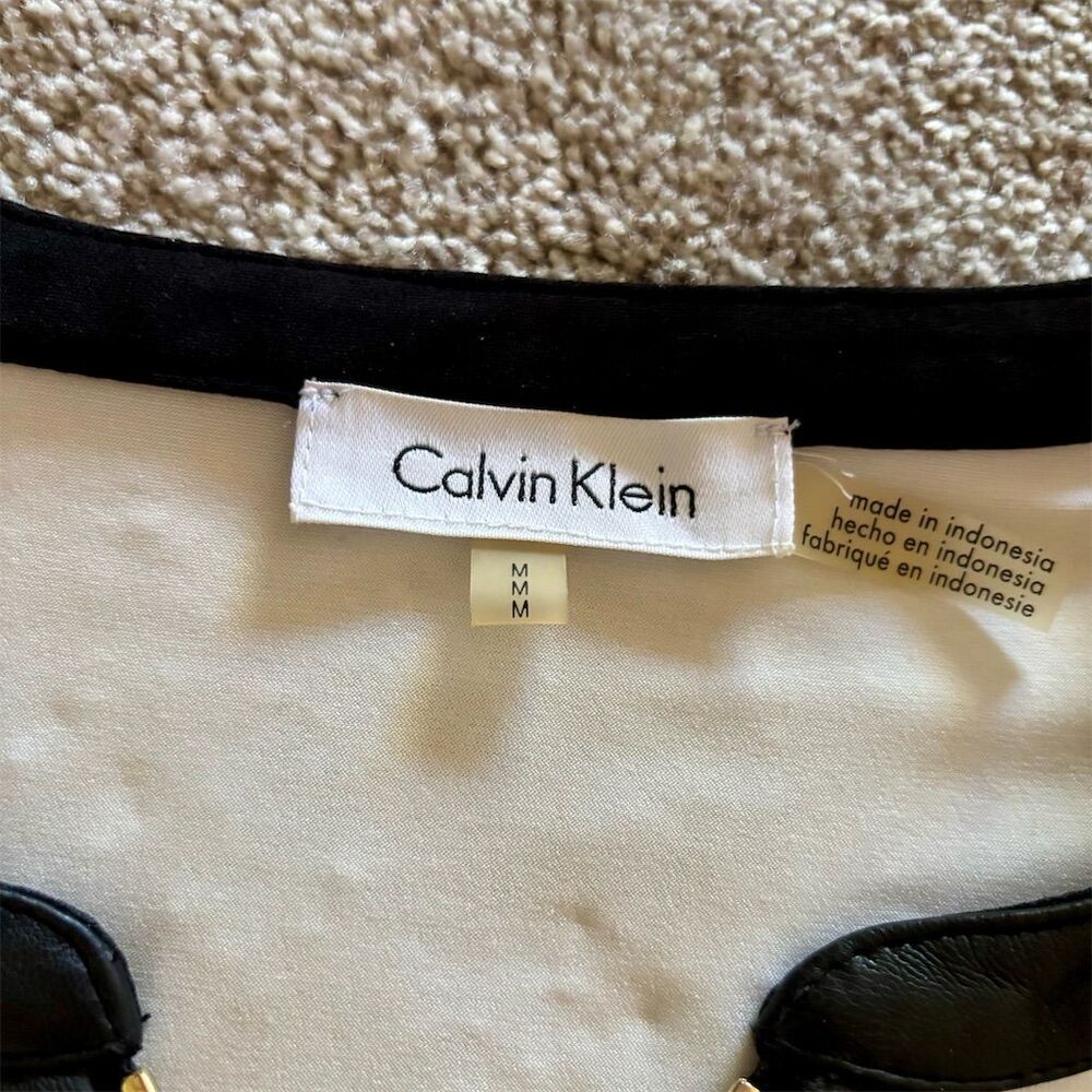 Calvin Klein Women's Sleeveless V-Neck Blouse M Multicolor Casual - Picture 4 of 4